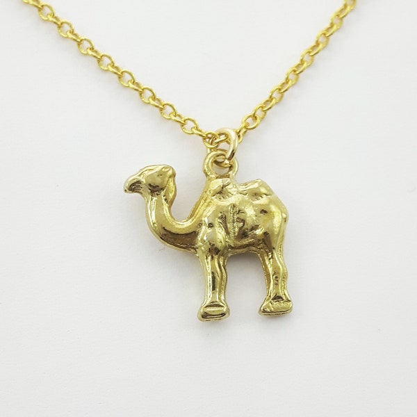 Tiny Gold Camel Charm Necklace