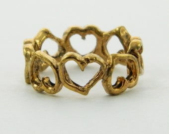 Antiqued Gold Heart Band