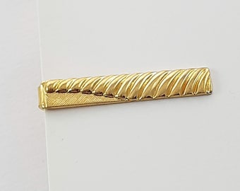 Gold Plated Textured Skinny Tie Clip