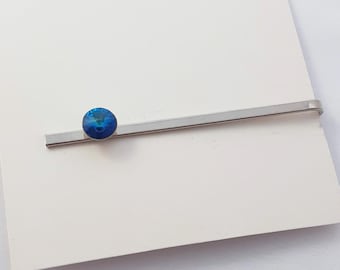 Ozeanblau Kristall Silber Krawatte Bar