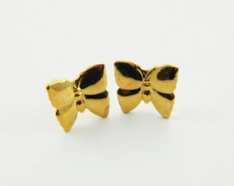 Vintage Gold Plated Butterfly Studs