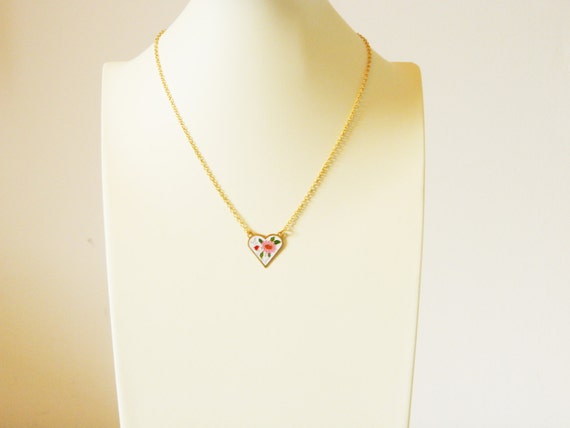 Pink Sunflower Heart Necklace - image 3