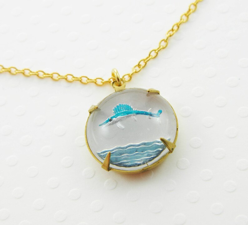 Vintage Swordfish Necklace Etsy