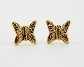 Vintage Gold Plated Butterfly Earrings