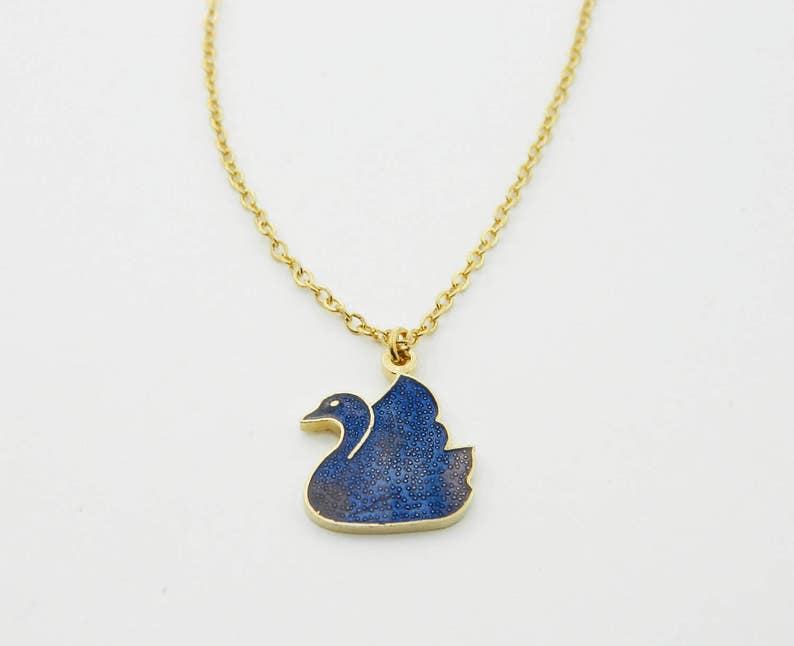Blue Swan Necklace