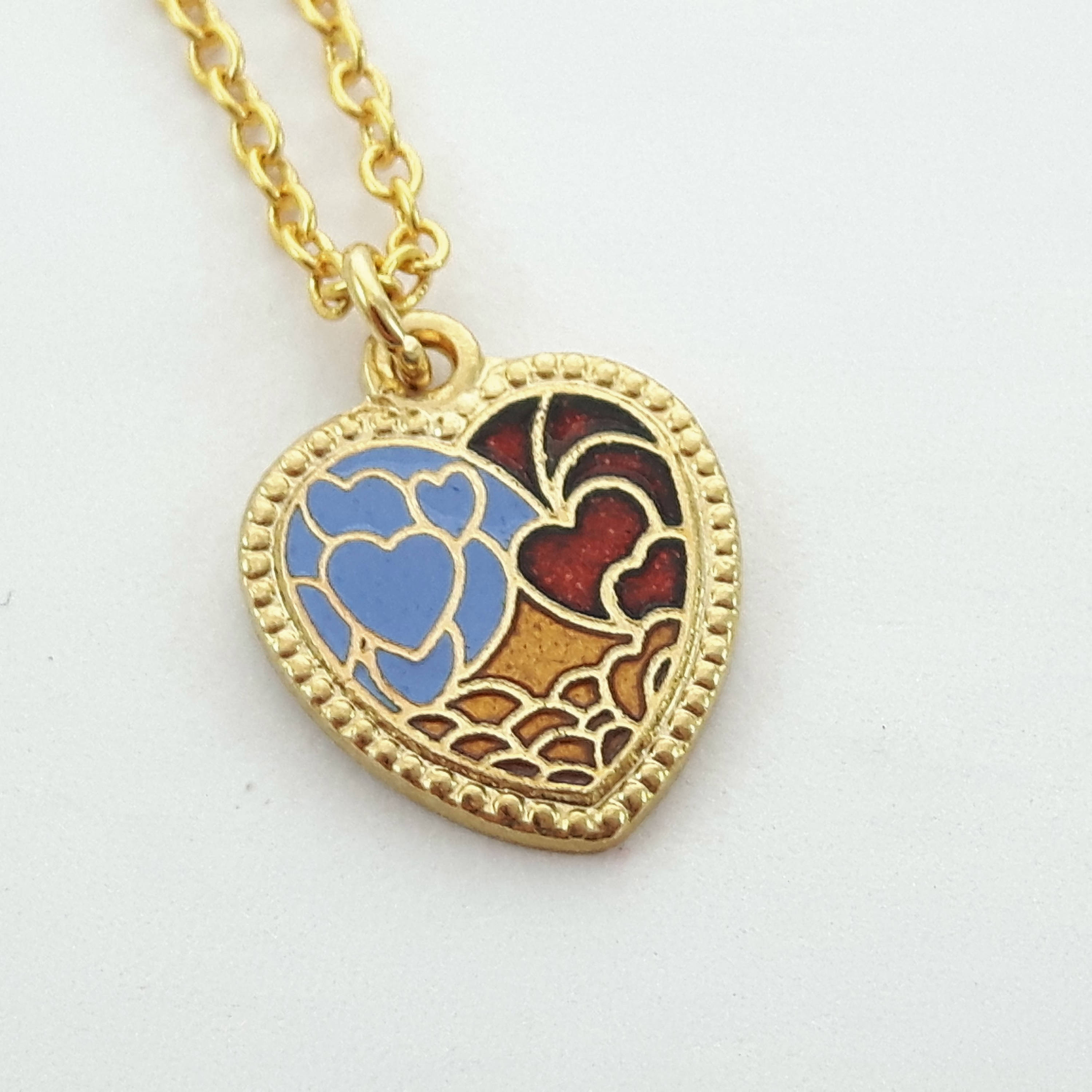 BH-01 LILAC CHECKERED HEART CHARM main image 0