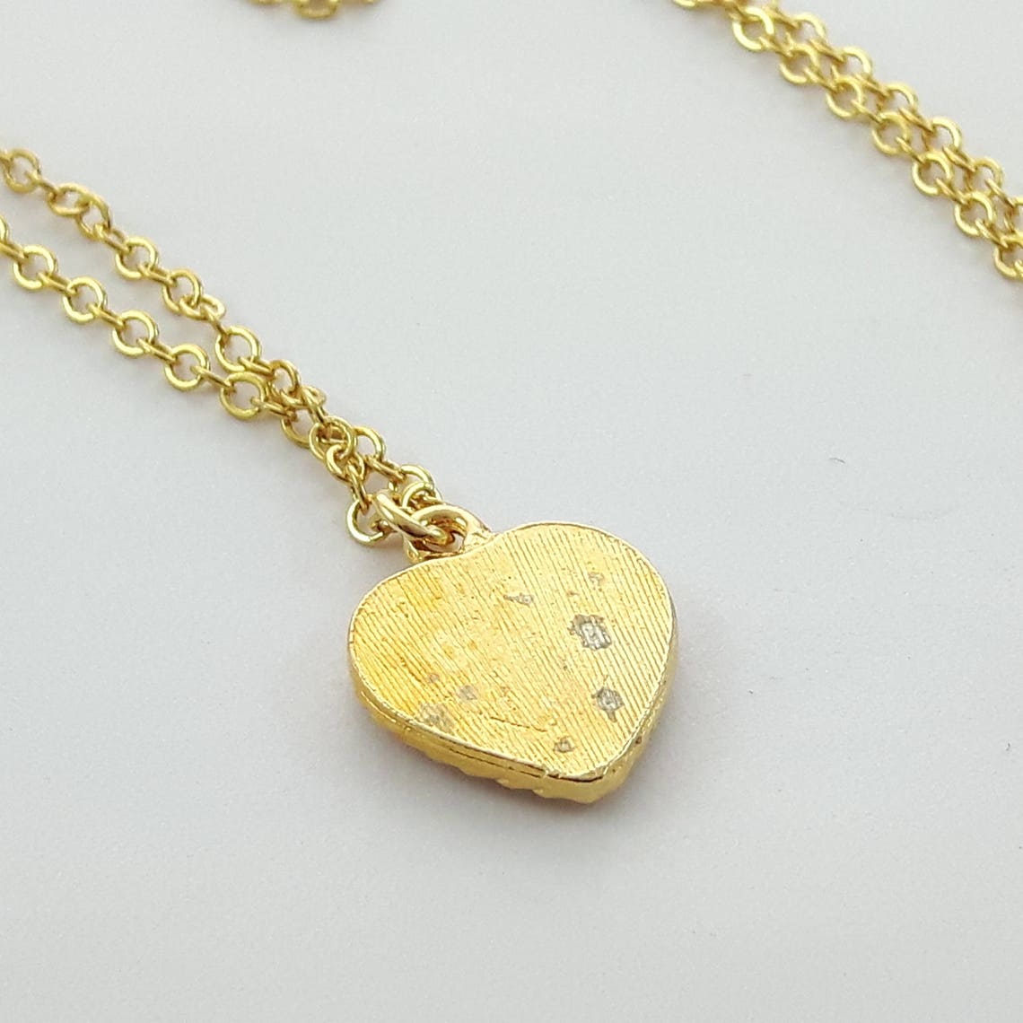 Mint Green Enamel Heart Necklace Etsy