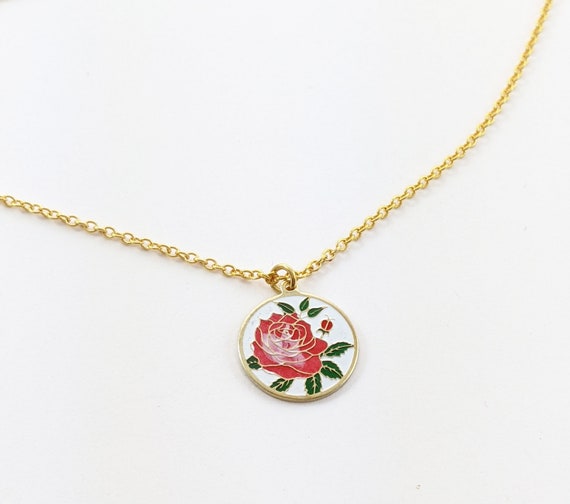 Vintage on sale rose pendant