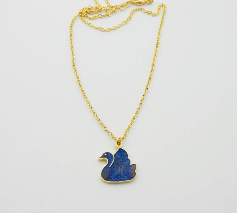 Blue Swan Necklace