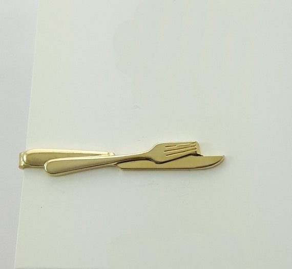 Gold Knife and Fork Tie Clip | Etsy Canada