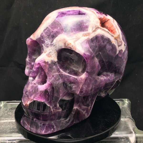 Large Chevron Amethyst Crystal Skull