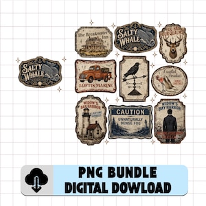 Grüße aus Widow’s Bay (PNG), Vintage-Küsten-Horrorfilm (PNG), Gruselstadt-Grafik, Spukgasthof-Geschenk (PNG), Neuengland-Geschenk