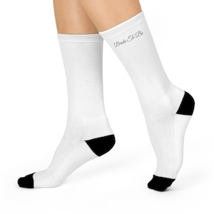 Bride-To-Be Cushioned Crew Socks, Bridal Shower Gift, Comfortable Wedding Socks, Engagement Celebration, Sock Gift for Bride