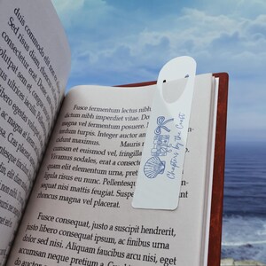 Marcapáginas con forma de lazo y concha marina / Marcapáginas de esquina de metal, accesorio para leer en la playa