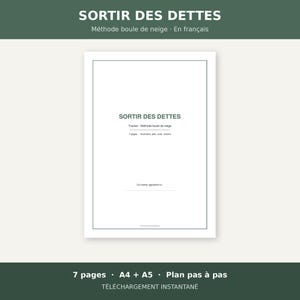 Tracker Remboursement de Dettes à Imprimer, Méthode Boule de Neige PDF Français, Suivi Crédit Budget, Téléchargement Instantané