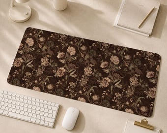 Vintage tuinmuismat met gestikte randen, bureauonderlegger op maat, schrijfmat voor kinderen, bureauaccessoire op maat, antislip bureauonderlegger voor op het werk