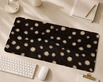 Muismat met stippenprint en gestikte randen, bureauonderlegger op maat, schrijfmat voor kinderen, bureauaccessoire op maat, antislip bureauonderlegger voor op het werk