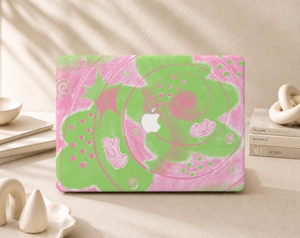 Swirl Bunnies Macbook-hoes voor Macbook Air 2026 M5, Macbook Pro 16/15/14 inch, Macbook Air 15/13 inch, Macbook Neo A18, Macbook Retina 15/13 inch