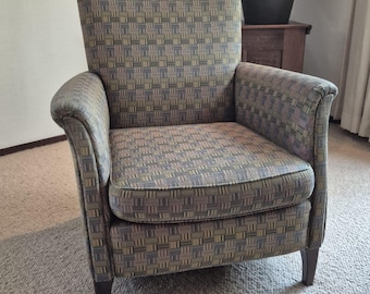 Vintage Designer Wingback Armchair with Oak Legs