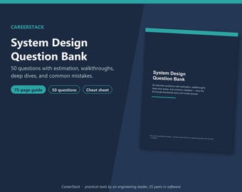 Preparación para entrevistas de diseño de sistemas / 50 preguntas y respuestas en PDF / Guía de entrevistas para ingenieros de software / Estudio para desarrolladores sénior / Descarga digital