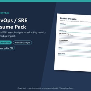 DevOps SRE CV-paket | ATS-mallar, personligt brev, nyckelordsguide (nedladdning)