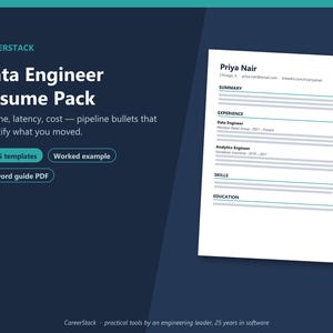 CV-paket för dataingenjör | ATS-mallar, personligt brev, sökordsguide (digital nedladdning)