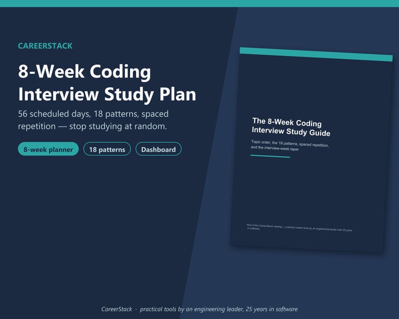Plan nauki do rozmowy kwalifikacyjnej z kodowaniem | 8-tygodniowy planer przygotowawczy LeetCode w Excelu + przewodnik w formacie PDF | Szablon śledzenia przygotowań do rozmowy kwalifikacyjnej z inżynierem oprogramowania zdjęcie 1