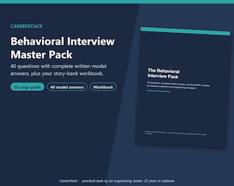 Preguntas y respuestas para entrevistas conductuales / Guía de preparación para entrevistas de ingeniero de software (PDF) / Método STAR: 40 preguntas + libro de ejercicios con respuestas