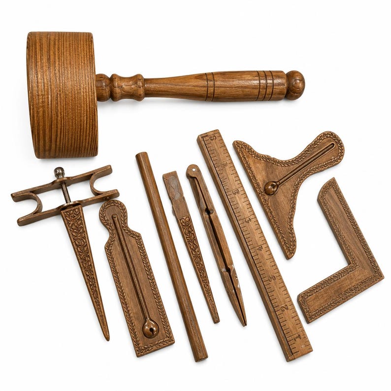 Masonic Freemason Standard Wooden Working Tools Set in Red Velvet ...