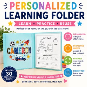Carpeta de aprendizaje personalizada: ¡Hecha especialmente para tu pequeño aprendiz!