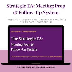 Executive Assistant Meeting Prep Template | Strategic Notes System (Digital Download)