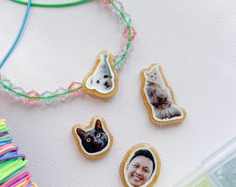 Cuentas fotográficas personalizadas, paquete de cuentas con imágenes impresas en 3D, cuentas faciales personalizadas para pulseras de la amistad, recuerdos para despedidas de soltera y fiestas de cumpleaños.