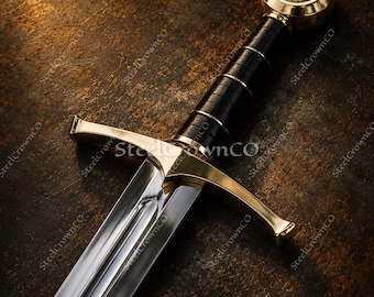 Espada medieval hecha a mano de acero de alto carbono 5160 / Espada larga forjada a mano con vaina / Espada de coleccionista