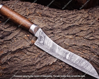 Handmade Damascus Steel Chef Knife | Wooden Handle Kitchen Tool