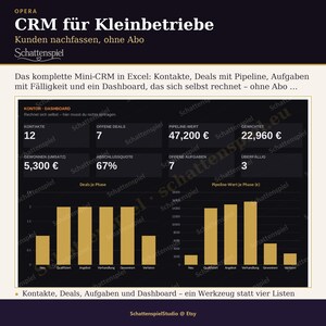 3 Excel Sales Templates: CRM, Lead Tracker and Sales Pipeline - German
