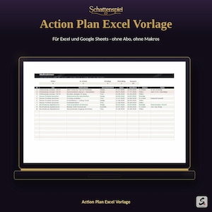 Plantilla de Excel para plan de acción | Objetivos, acciones, responsables, plazos, estado | Plan de proyecto sencillo | Alemán