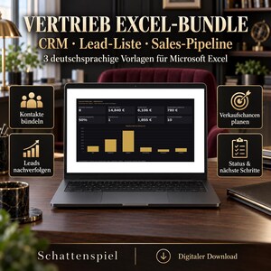 3 modelos do Excel para vendas: CRM, lista de leads e funil de vendas - Alemão