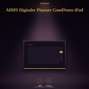 ADHS Digitaler Planner GoodNotes iPad | Hyperlinked ADHD Planner Deutsch | Fokus Tagesplaner Dunkel & Hell