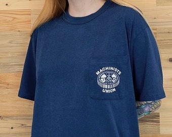 Machinists Union Vintage 70's Worn Faded Pocket Tee Shirt T-Shirt