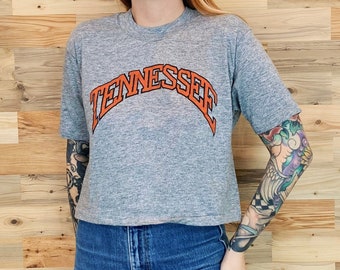 University of Tennessee Vintage 80's Soft Crop Top Cropped Tee Shirt