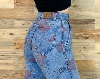 Vintage Lee High Rise Floral Print Jeans / Size 22 23 XXS