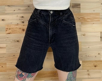 Rockies Vintage Western Jean Black Shorts / Size 23 XS