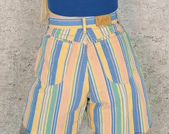 Lee Vintage Pinstriped High Rise Cut off Jean Shorts / Size