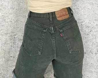 Pantalones cortos vaqueros Levi's 501 Vintage de mezclilla verde / Talla 26 27