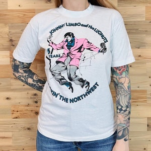 1982 Vintage Johnny Limbo and The Lugnuts Music Band Tee Shirt T-Shirt