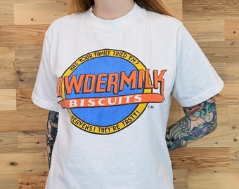 80's Vintage Powdermilk Biscuits Tee Shirt T-Shirt