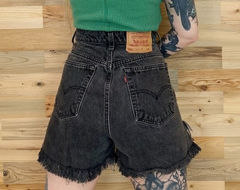 Levi's Vintage Black Jean Cut Off Shorts / Size 30