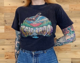 Vintage 70's Colorado Sun Faded Iron-On Travel Graphic Tee Shirt T-Shirt