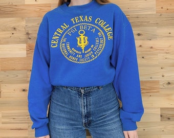 Vintage Central Texas College Crewneck Pullover Sweatshirt