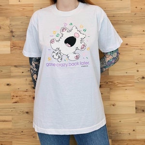 80's Vintage Funny Cat Cartoon Gone Crazy Back Later Tee Shirt T-Shirt
